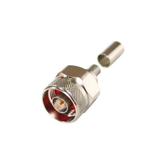 N MALE CRIMP, HEX SHELL, SOLDERLESS CENTER CONDUCTOR, CBL GRP X: N-G-T